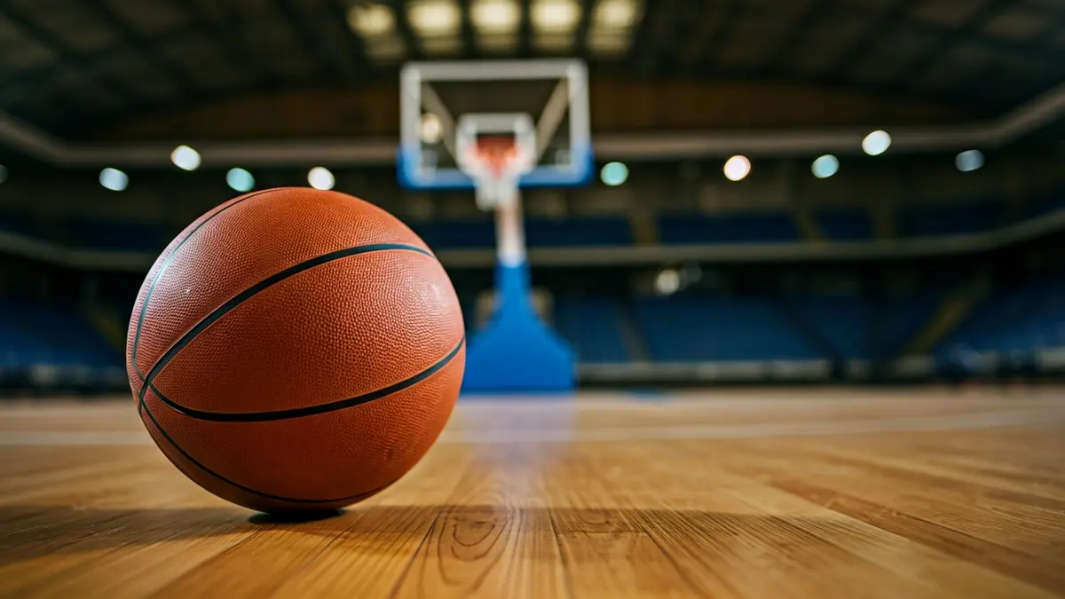 Imagen genérica de un balón de baloncesto en una cancha.