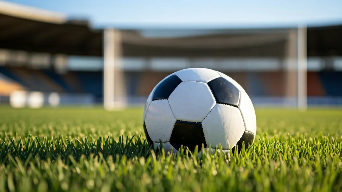 Imagen genérica de un balón de fútbol en el césped de un estadio.
