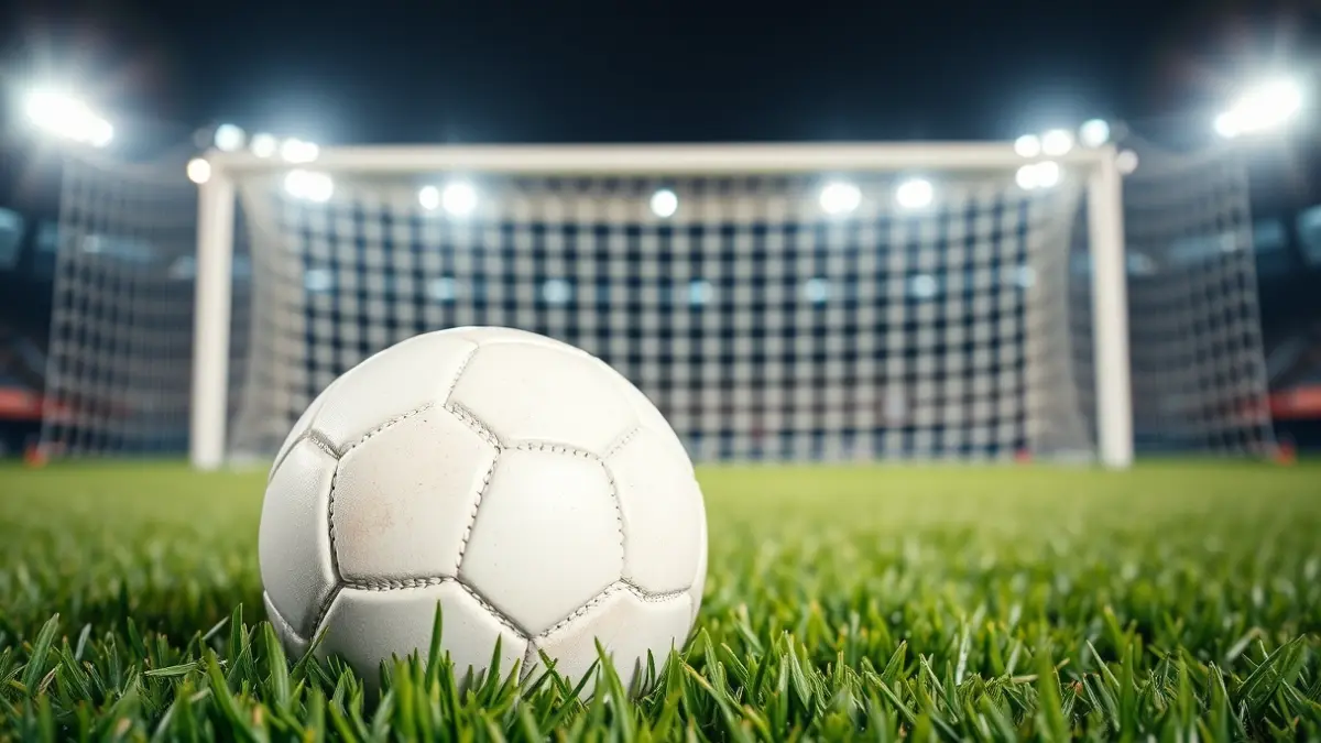 Imagen genérica de un balón de fútbol en el césped de un estadio.