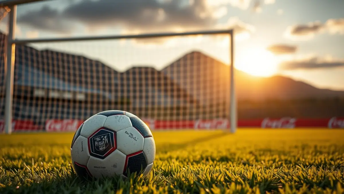 Imagen genérica de un balón de fútbol en el césped de un estadio.