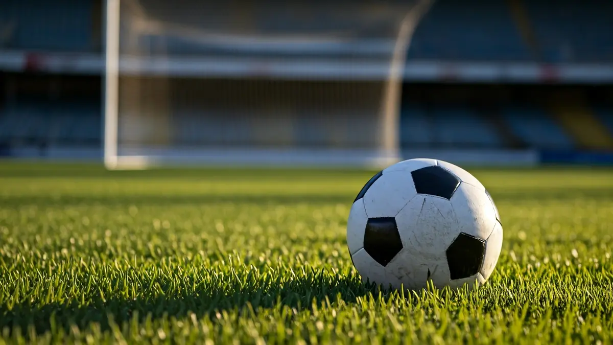 Imagen genérica de un balón de fútbol sobre el césped de un estadio.