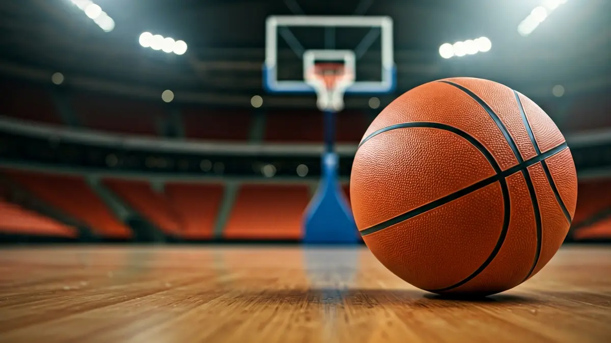 Imagen genérica de un balón de baloncesto en una cancha.