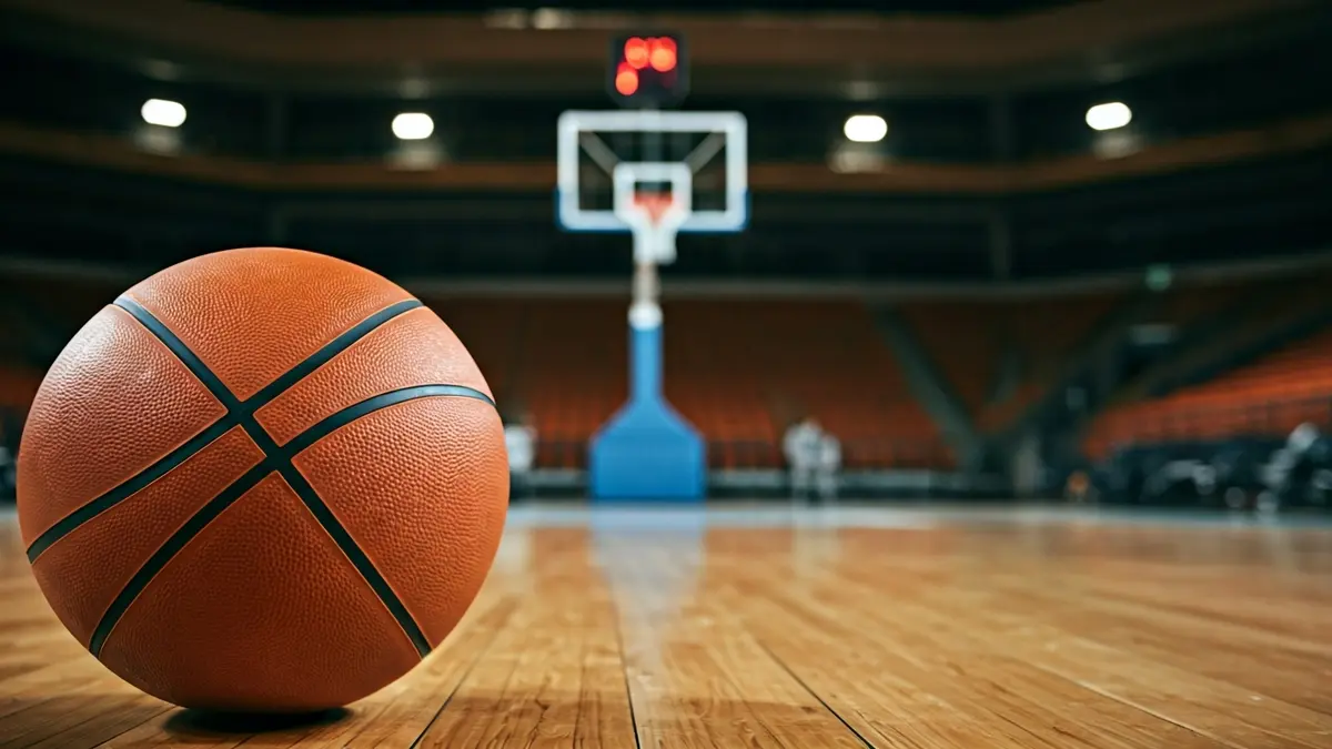 Imagen genérica de un balón de baloncesto en una cancha.