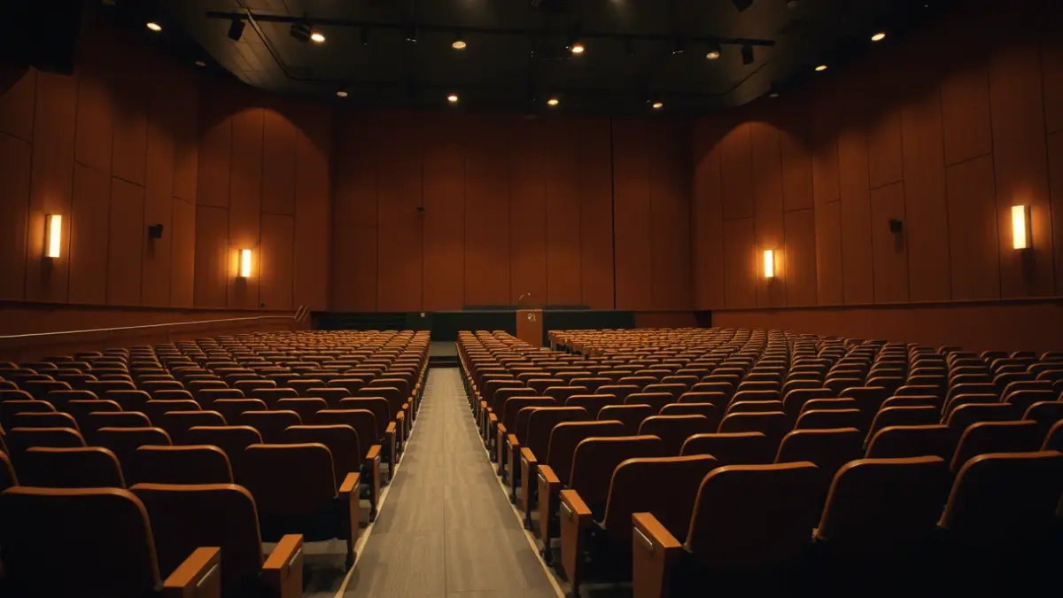 Imagen genérica de un auditorio vacío antes de un evento.