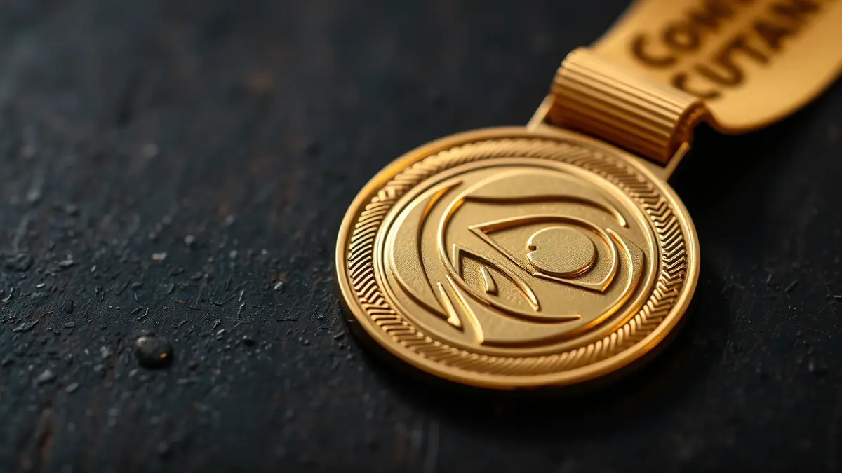 Generic image of a gold medal, symbolizing recognition.