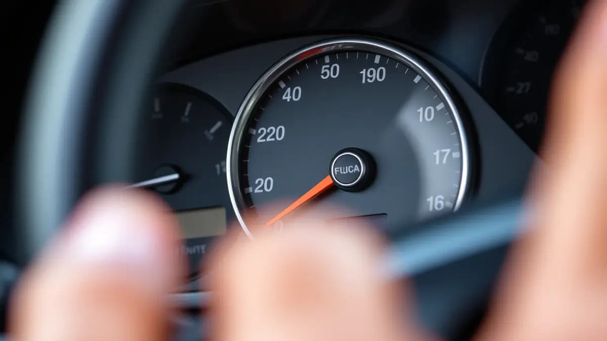 Generic image of a car dashboard with a low fuel gauge.
