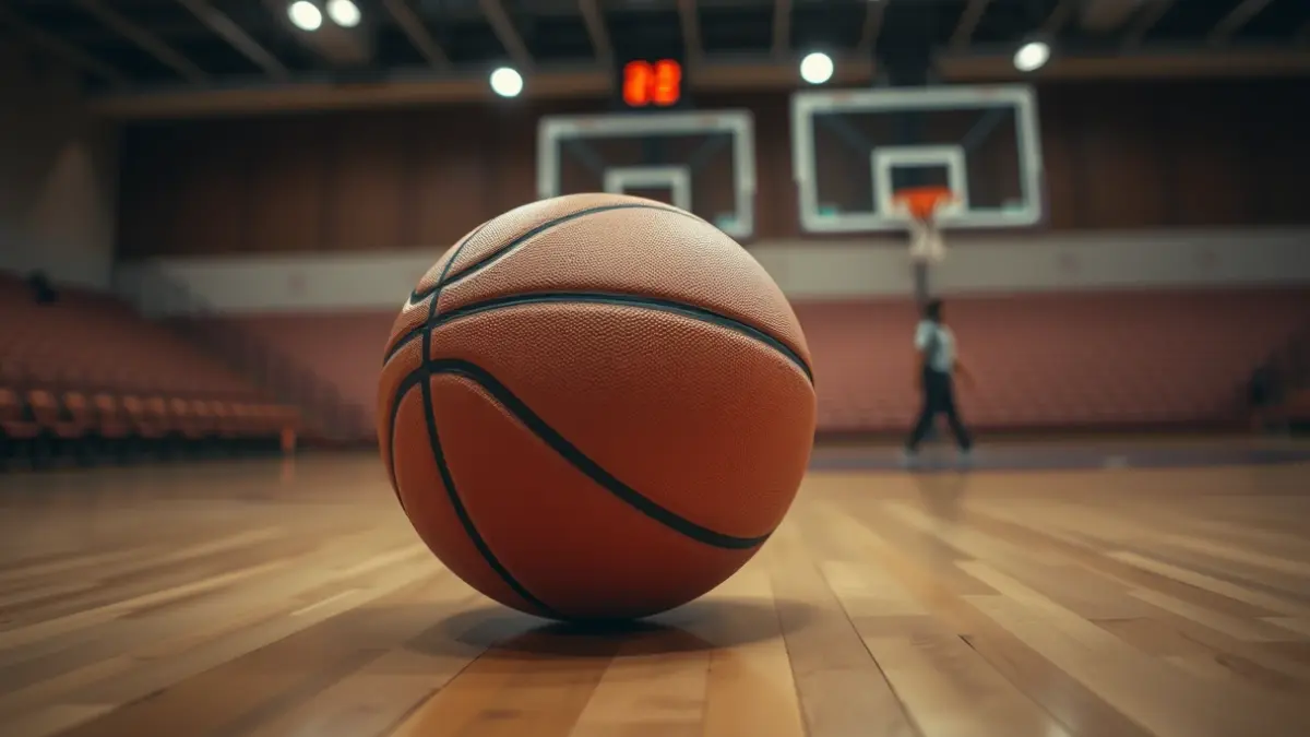Imagen genérica de un balón de baloncesto en una cancha