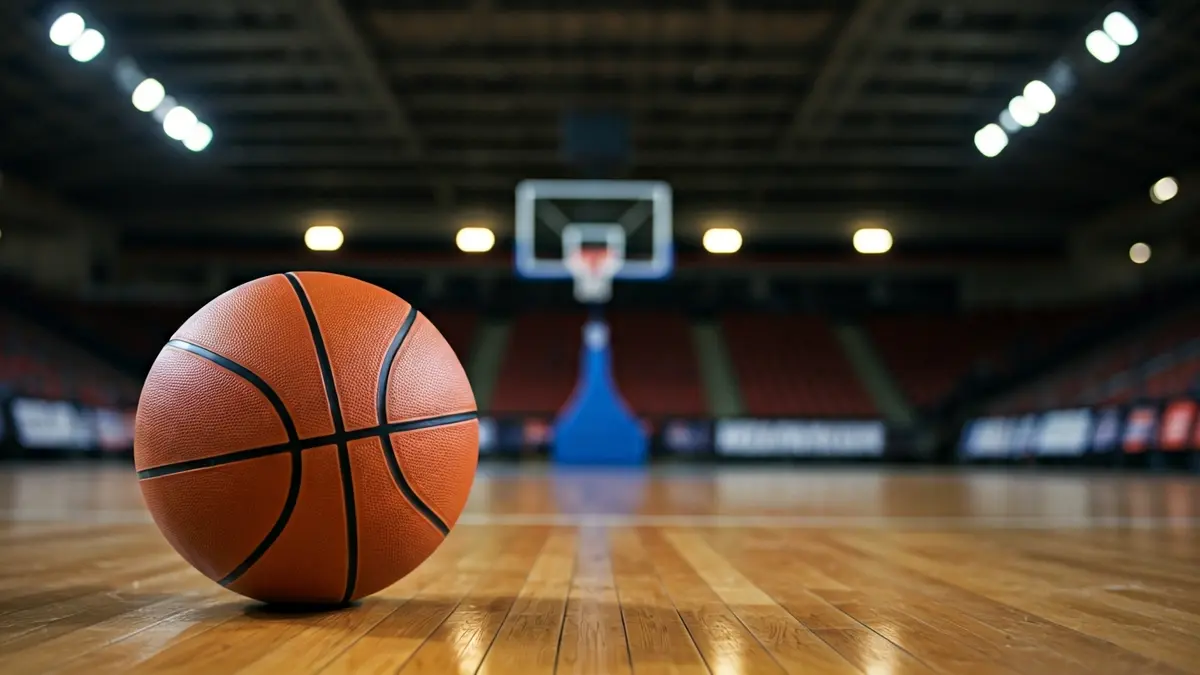 Imagen genérica de un balón de baloncesto en una cancha.