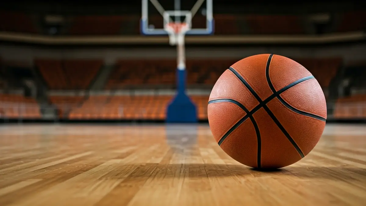 Imagen genérica de un balón de baloncesto en una cancha.