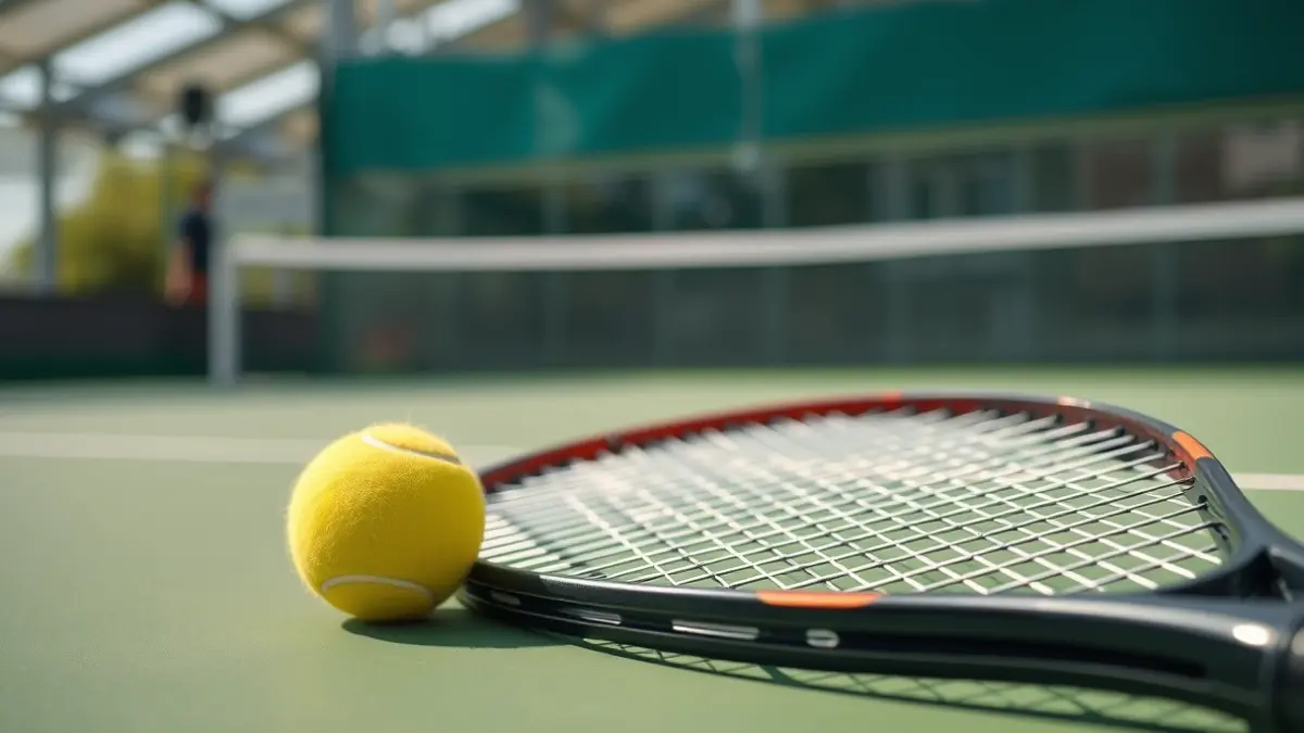 Imagen genérica de una raqueta de pádel y una pelota en una cancha.