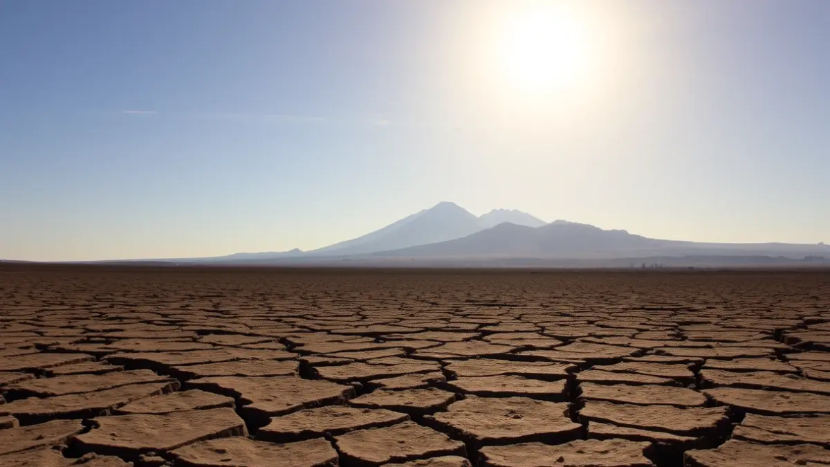 Imagen de un paisaje árido y agrietado en las Islas Canarias, simbolizando la escasez de agua.