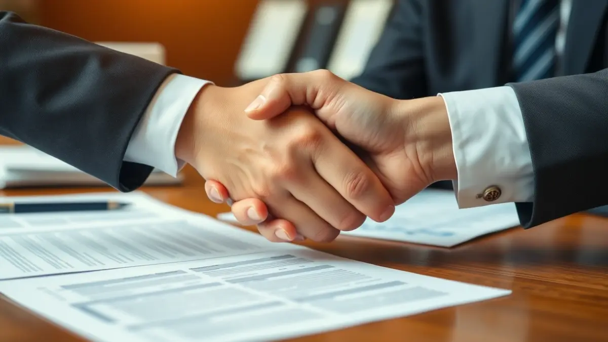 Generic image of two hands shaking over a desk, symbolizing political agreement or disagreement.