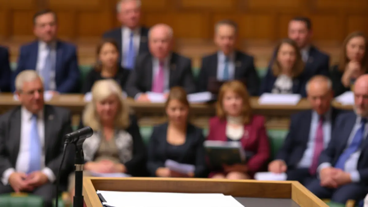 Generic image of a microphone on a podium, symbolizing a political debate.