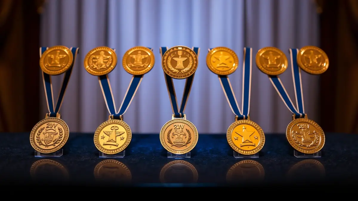 Generic image of gold medals, symbolizing the awards granted by the Government of Canarias.
