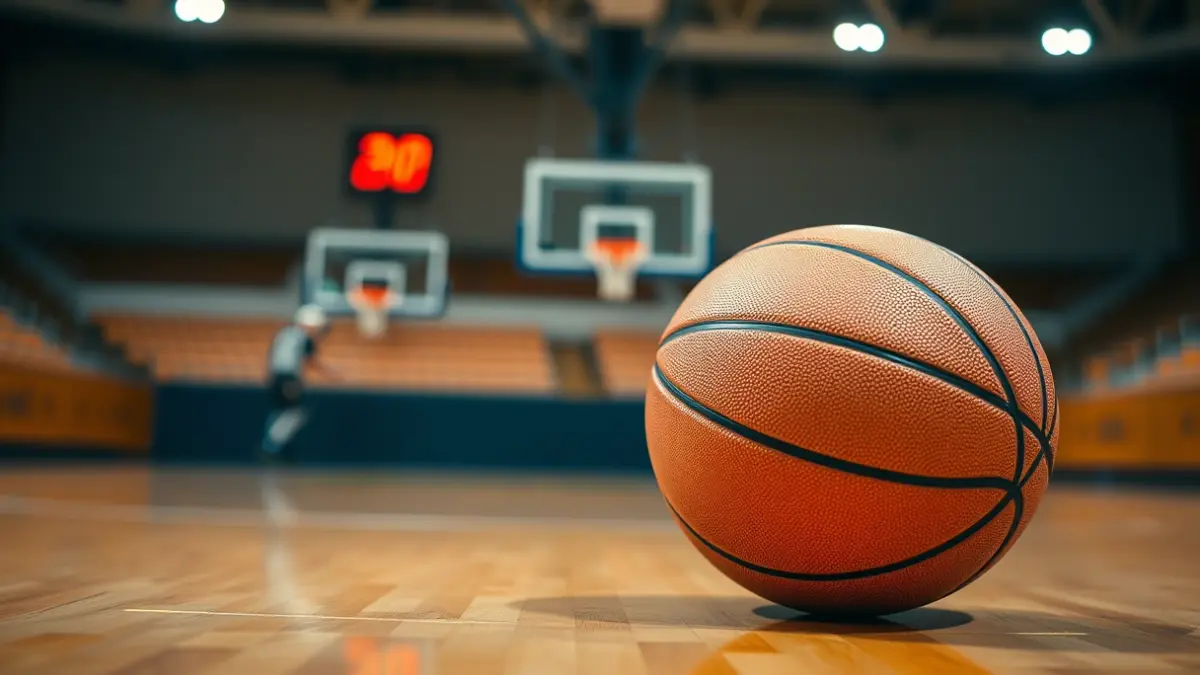 Imagen genérica de un balón de baloncesto en una cancha.