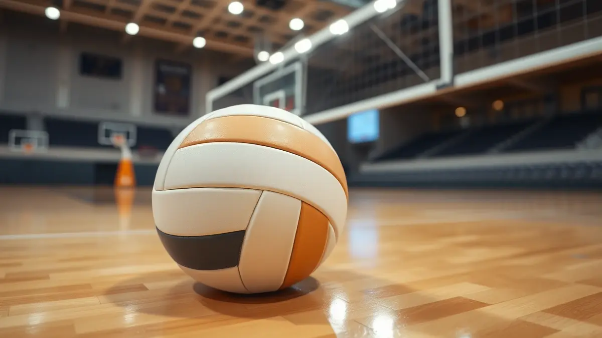 Imagen genérica de un balón de voleibol en una cancha.
