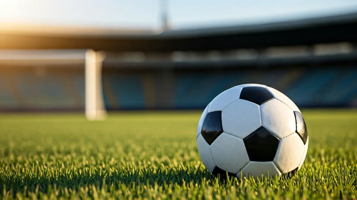 Imagen genérica de un balón de fútbol en el césped de un estadio.