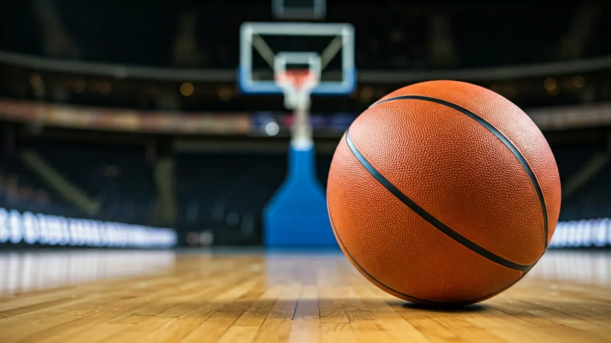 Imagen genérica de un balón de baloncesto en una cancha.