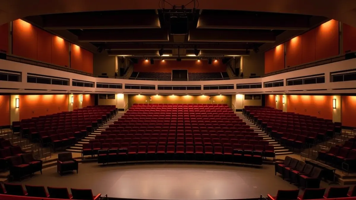 Image of the interior of a modern theater with retractable seating.