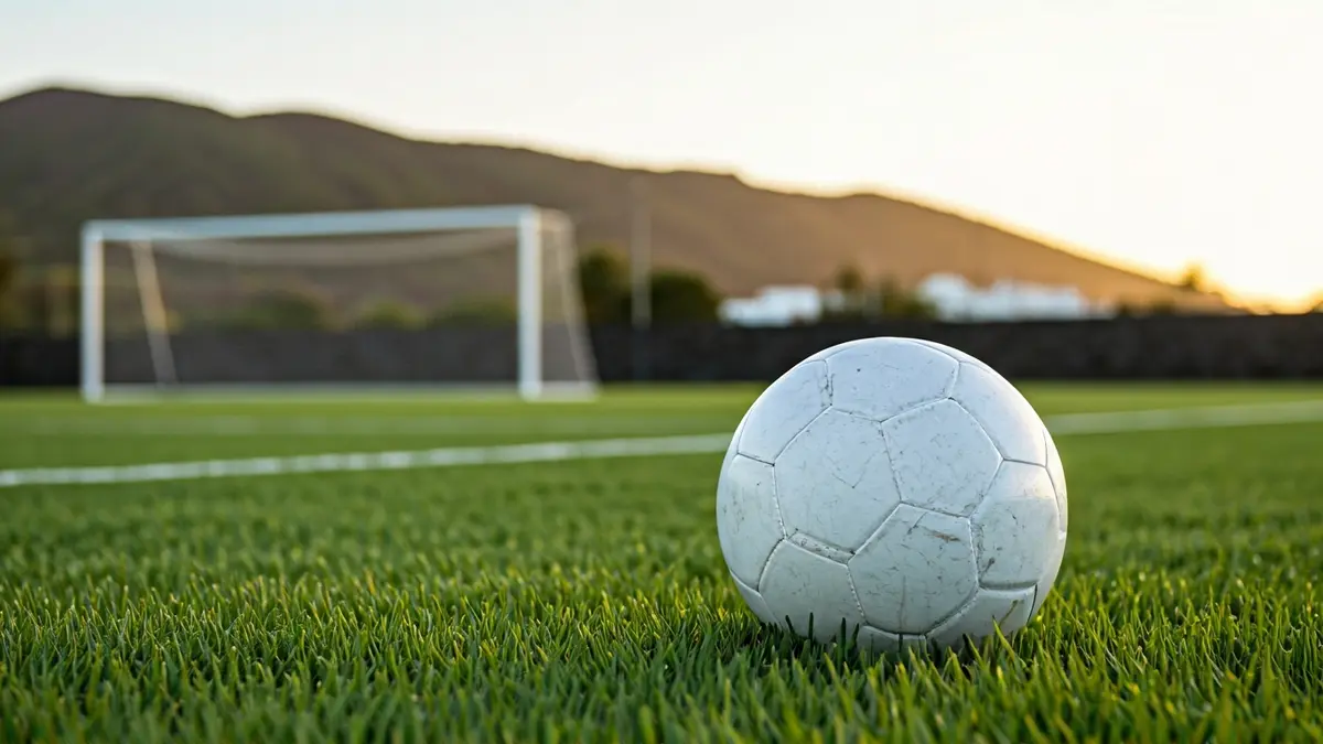 Generic image of a soccer ball on a grass field.