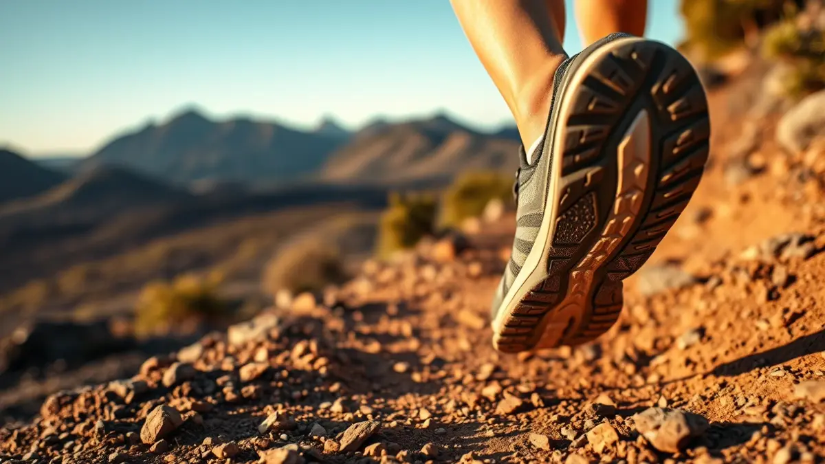 Imagen de un corredor de ultra distancia en un sendero volcánico de Canarias.