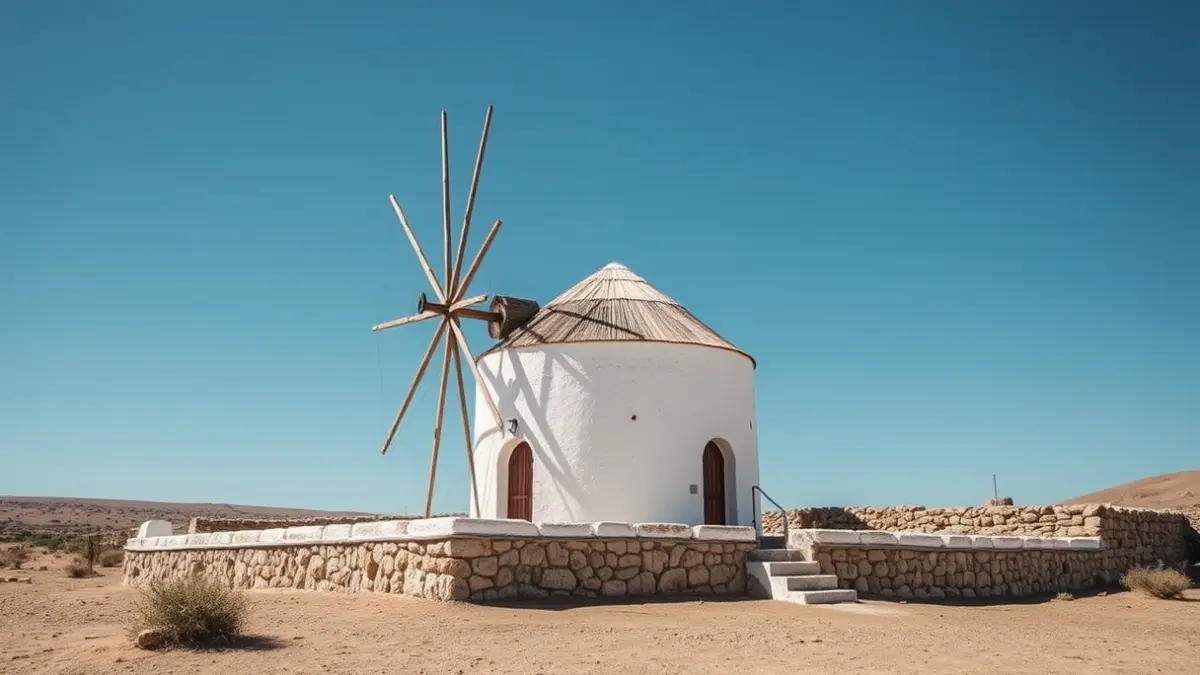 Molino de la Corte in Fuerteventura, restored by the employment plan.