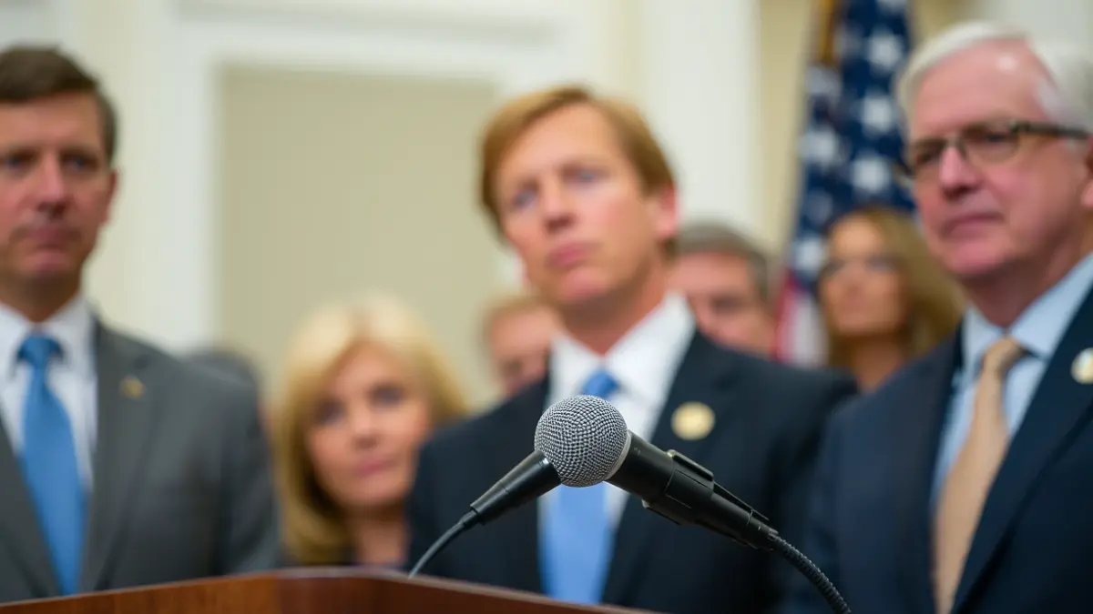 Imagen genérica de un micrófono en un podio, simbolizando un anuncio político.