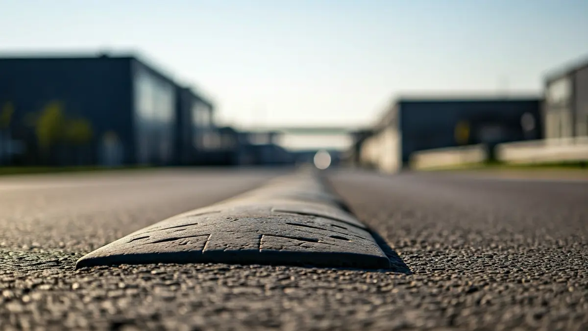 Imagen genérica de un reductor de velocidad en una carretera industrial.