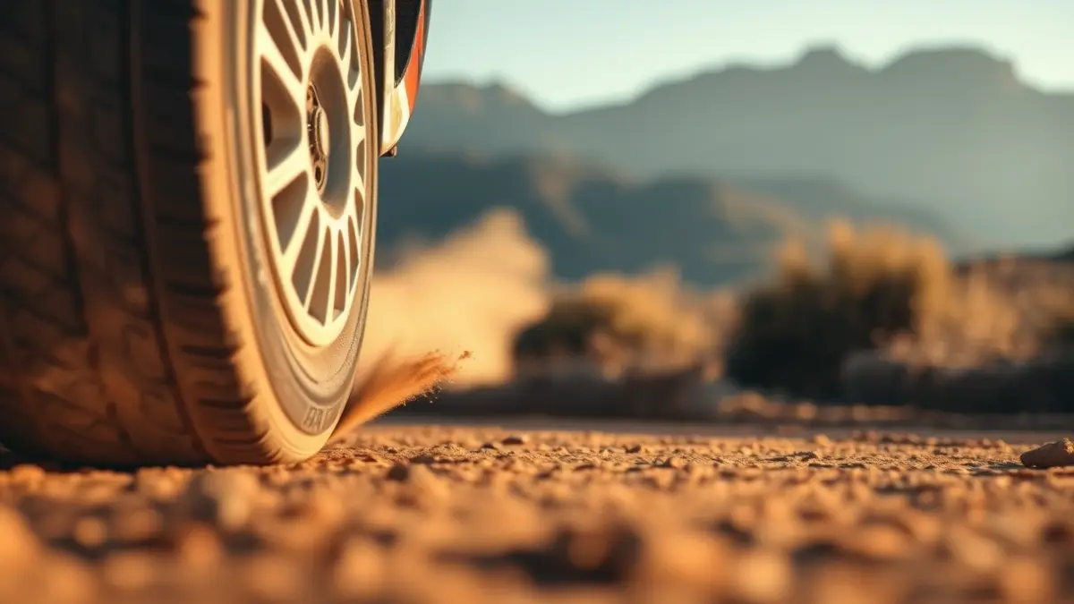 Imagen de un coche de rally en un tramo de tierra en Gran Canaria.