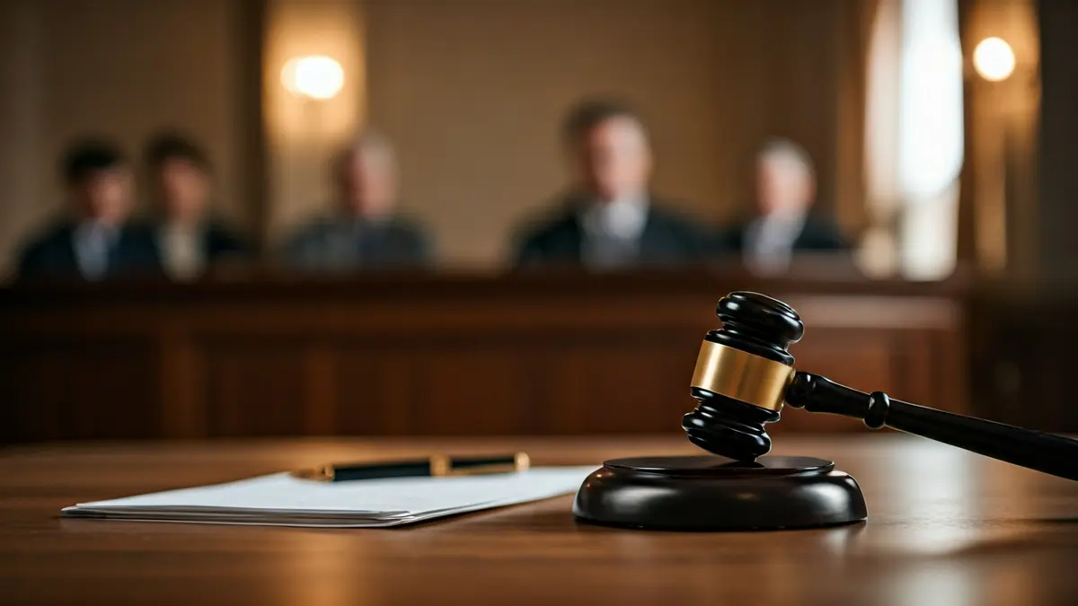 Imagen genérica de un mazo de juez sobre una mesa en un tribunal.