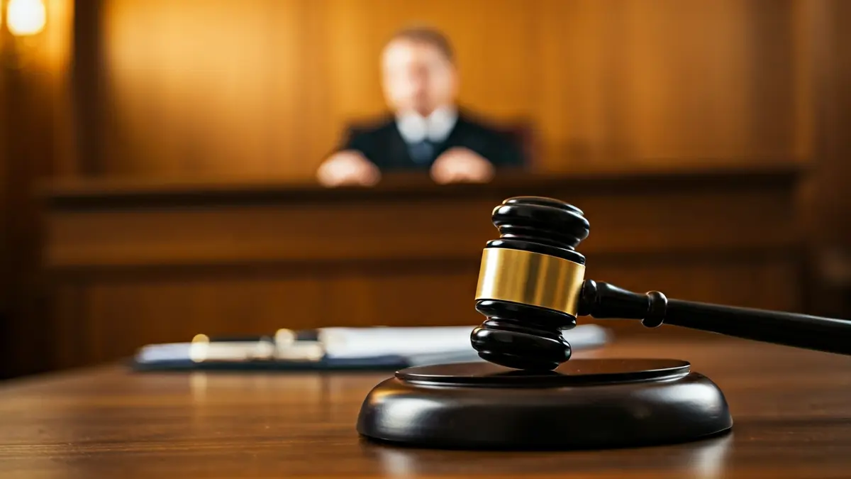 Imagen genérica de un mazo de juez sobre una mesa en un juzgado.