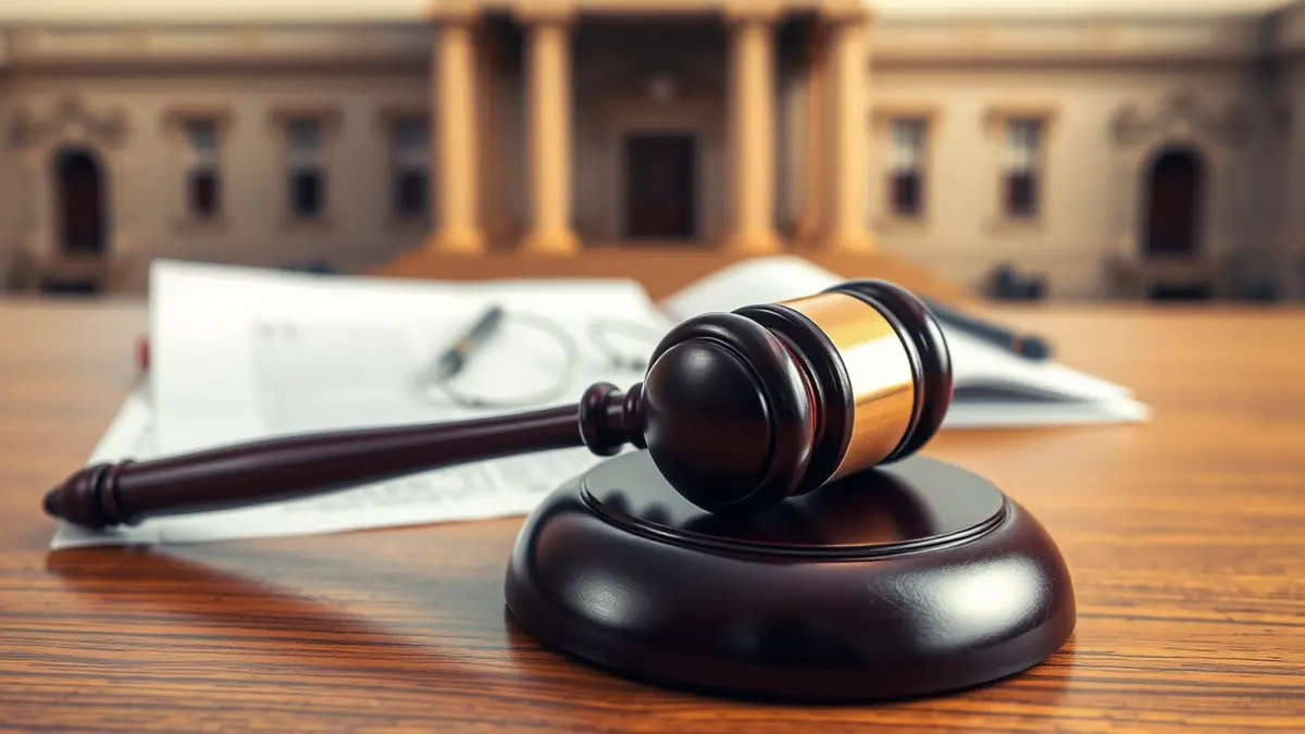 Imagen genérica de un mazo de juez sobre documentos legales, simbolizando una decisión judicial.