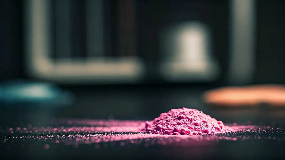 Imagen genérica de polvo rosa, representando la sustancia 'tusi'.