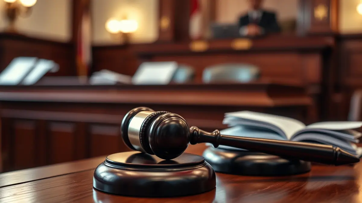 Imagen genérica de un mazo de juez sobre una mesa de madera en un juzgado.