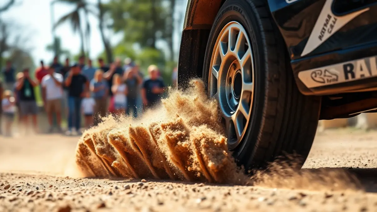 Imagen genérica de un coche de rally en acción.