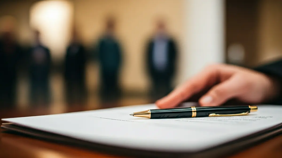Generic image of administrative documents and a pen, symbolizing bureaucratic procedures.