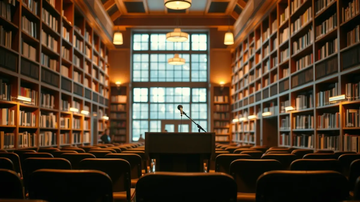 Imagen genérica de una presentación de libro en un ambiente acogedor.