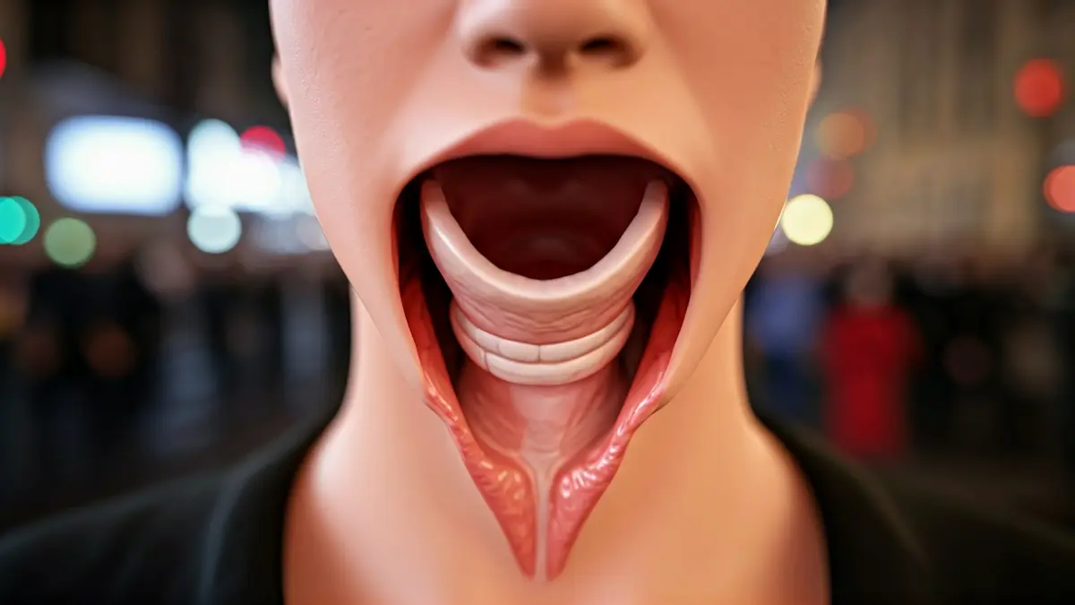 Imagen genérica de cuerdas vocales humanas, ilustrando la salud vocal.