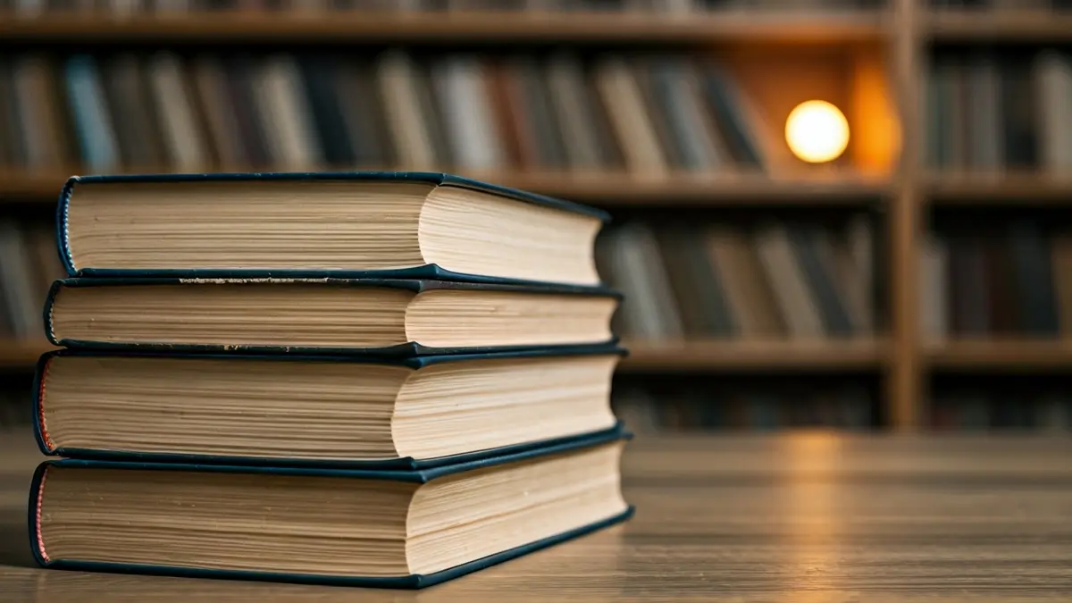 Imagen genérica de libros antiguos en una biblioteca, con un ambiente cálido y misterioso.