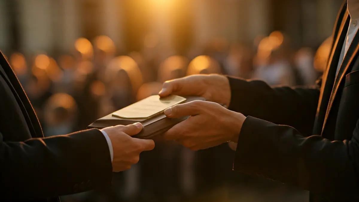 Generic image of a recognition or diploma being awarded.