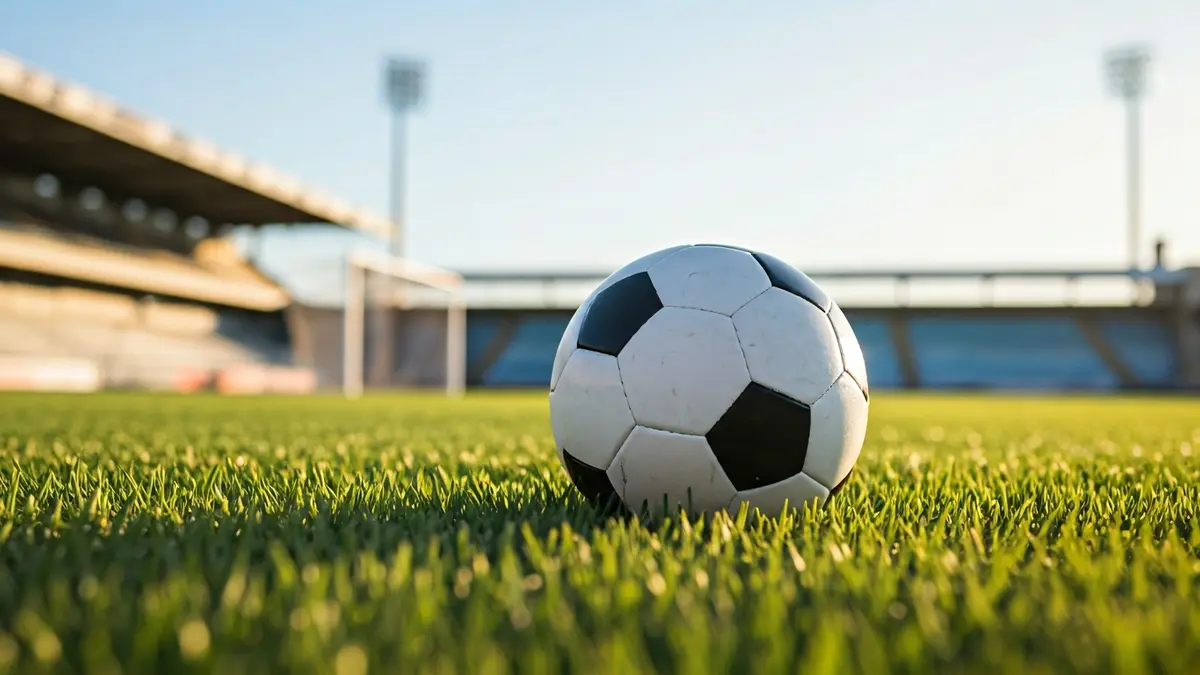 Imagen genérica de un balón de fútbol en el césped de un estadio.