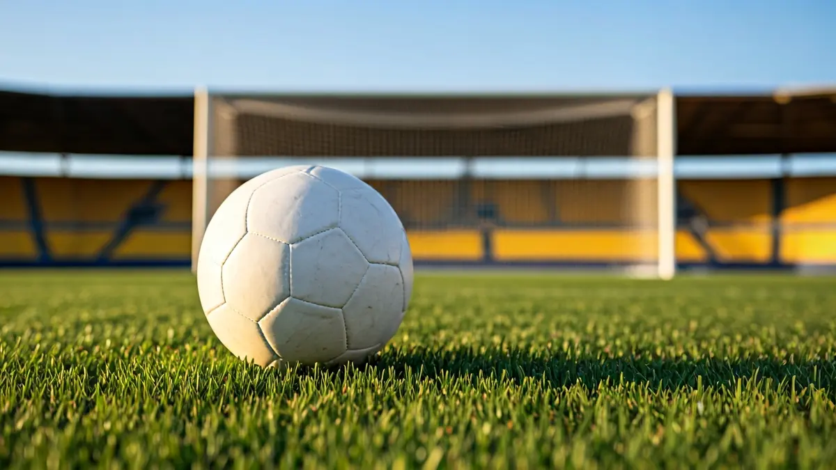 Imagen genérica de un balón de fútbol en el césped de un estadio.