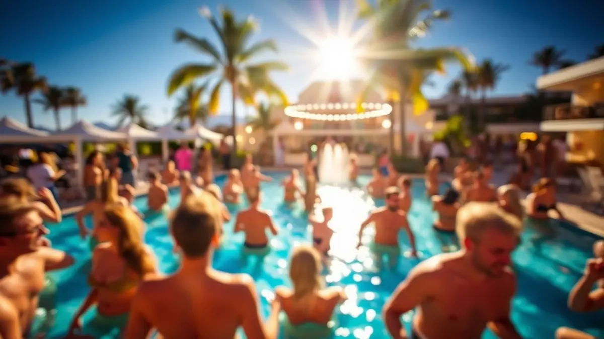 Generic image of a pool party at a club in Gran Canaria.
