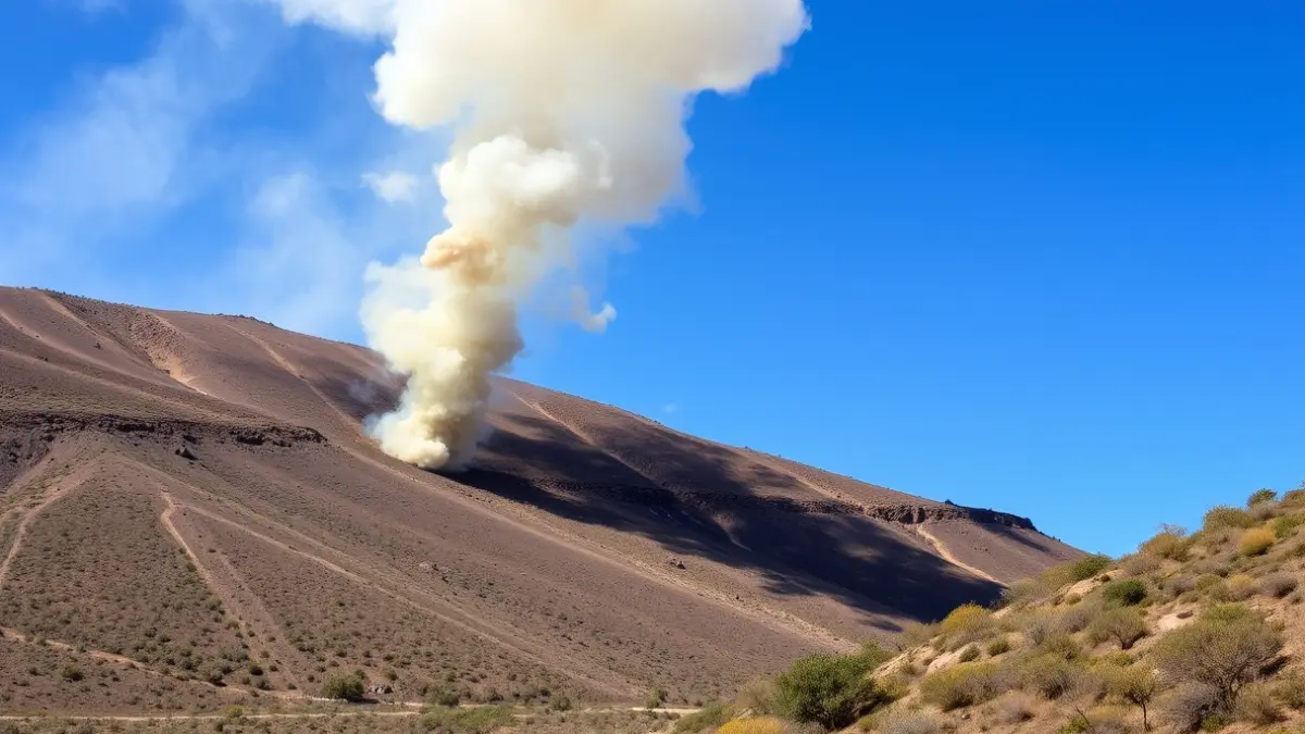 Image of a forest fire drill in a ravine in Gran Canaria.