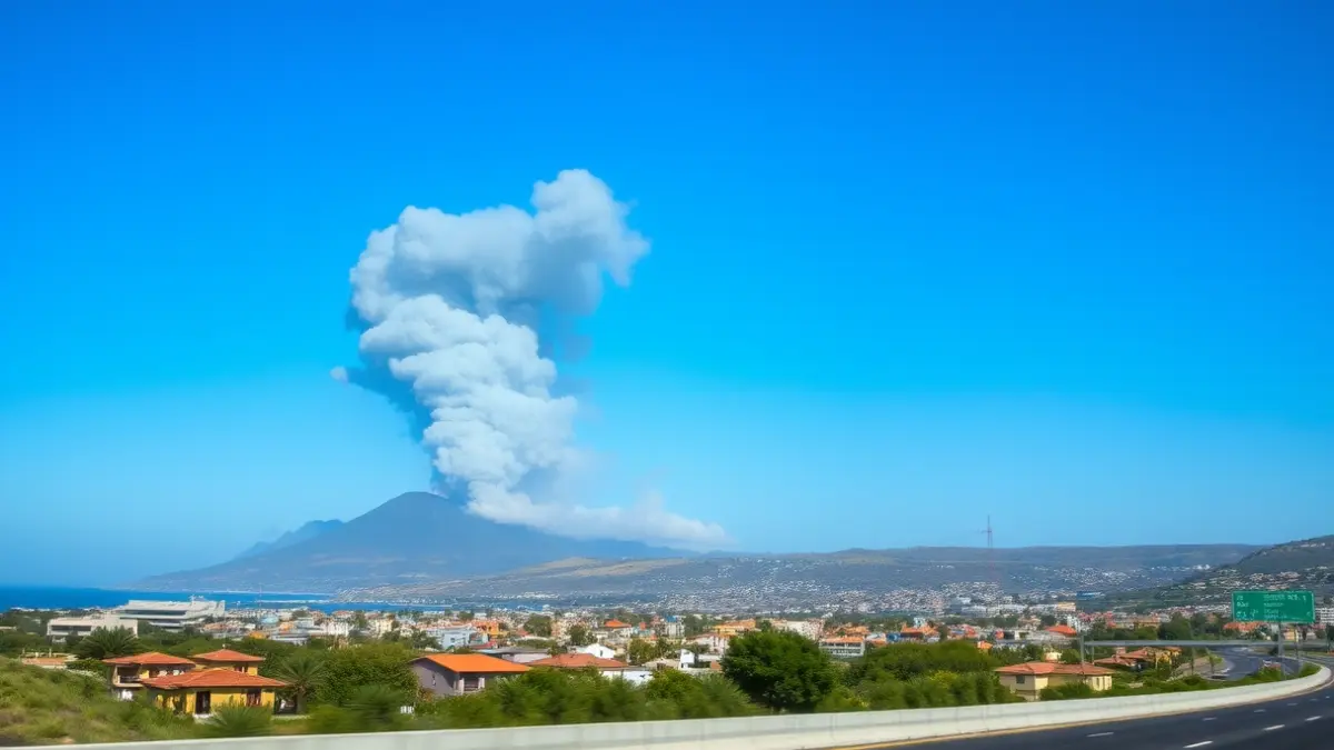 Columna de humo sobre una zona residencial en Los Cristianos, Arona.