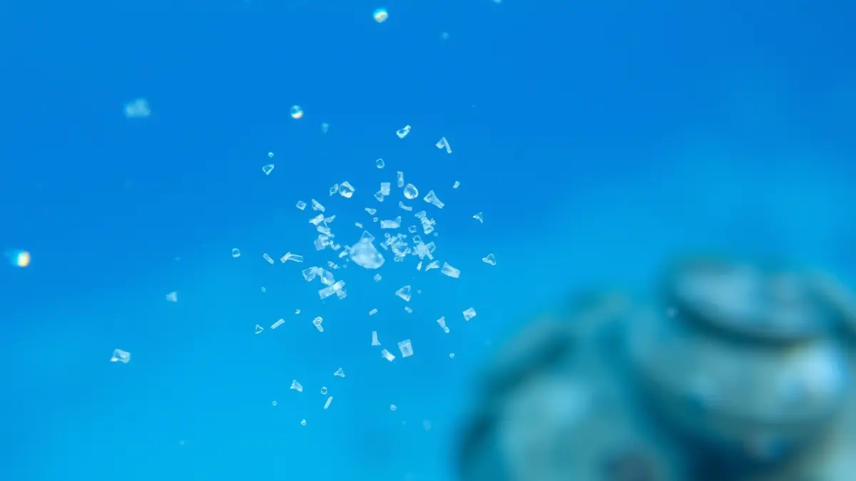 Imagen genérica de microplásticos en el agua marina.