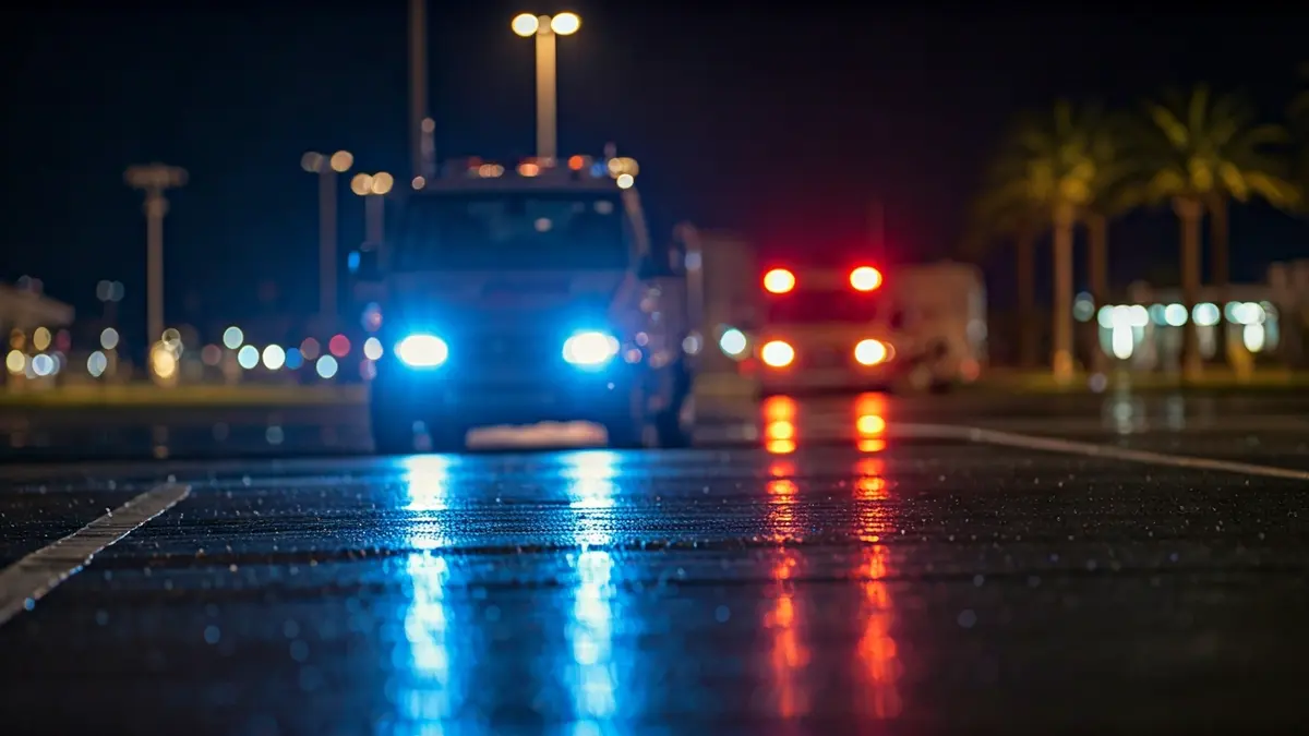 Imagen genérica de luces de emergencia en una pista de aeropuerto.