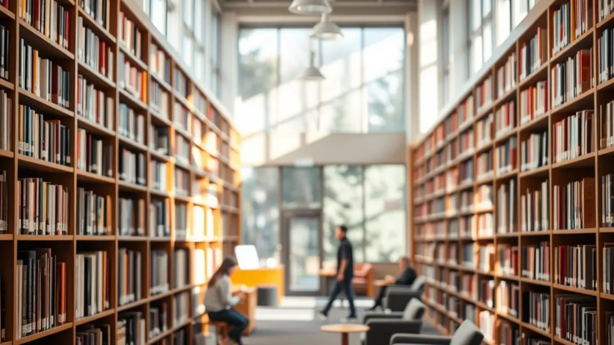 Generic image of a modern and welcoming library.