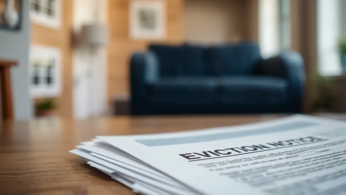 Legal documents concerning rentals on a table