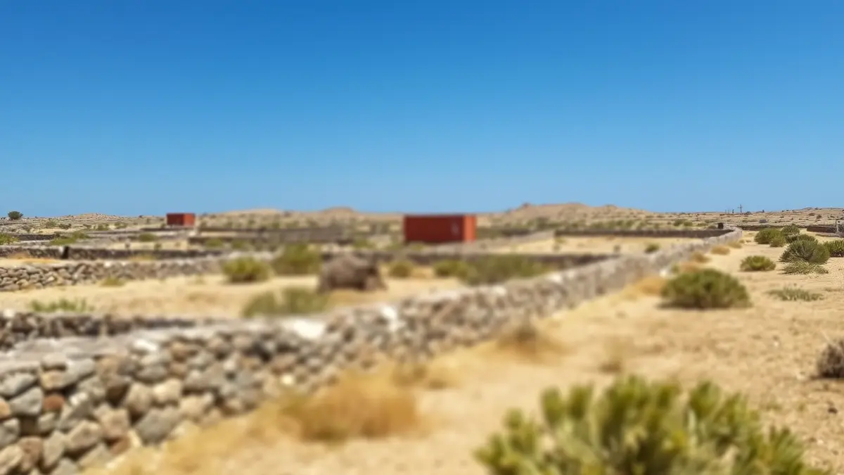 Sealed container in a rural landscape of Fuerteventura